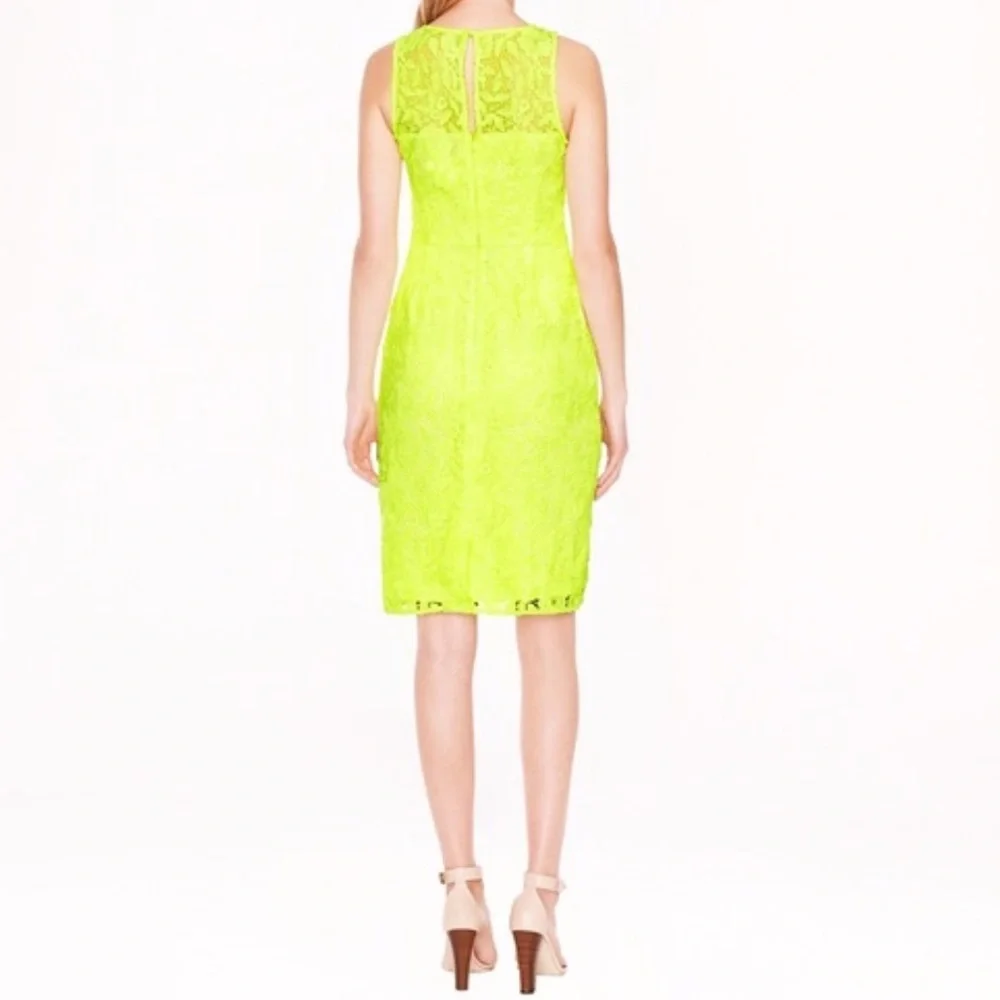 J. Crew Collection Neon Lace Sheath Dress